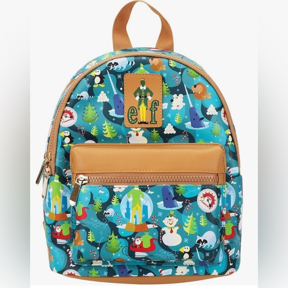 Bioworld Elf Movie Illustrated North Pole Pattern Mini Backpack - Picture 2 of 8